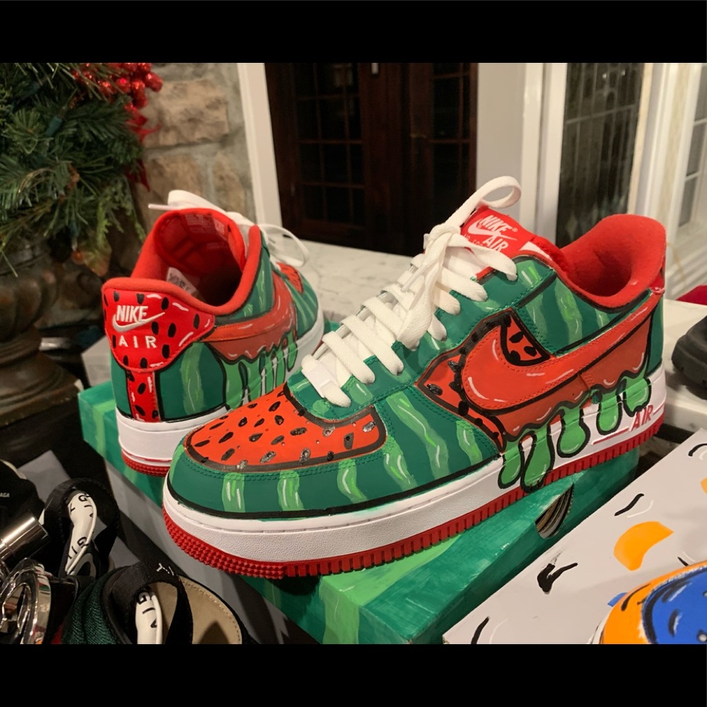 Custom Air Force 1 watermelon men’s size 10.5 - Picture 4 of 8